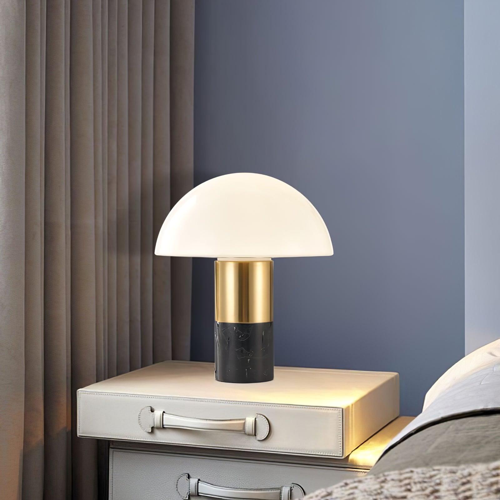 Lampe à poser moderne Keith en Blanc marbre