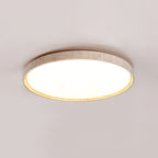 Plafonnier moderne Ode en Noyer et travertin jaune