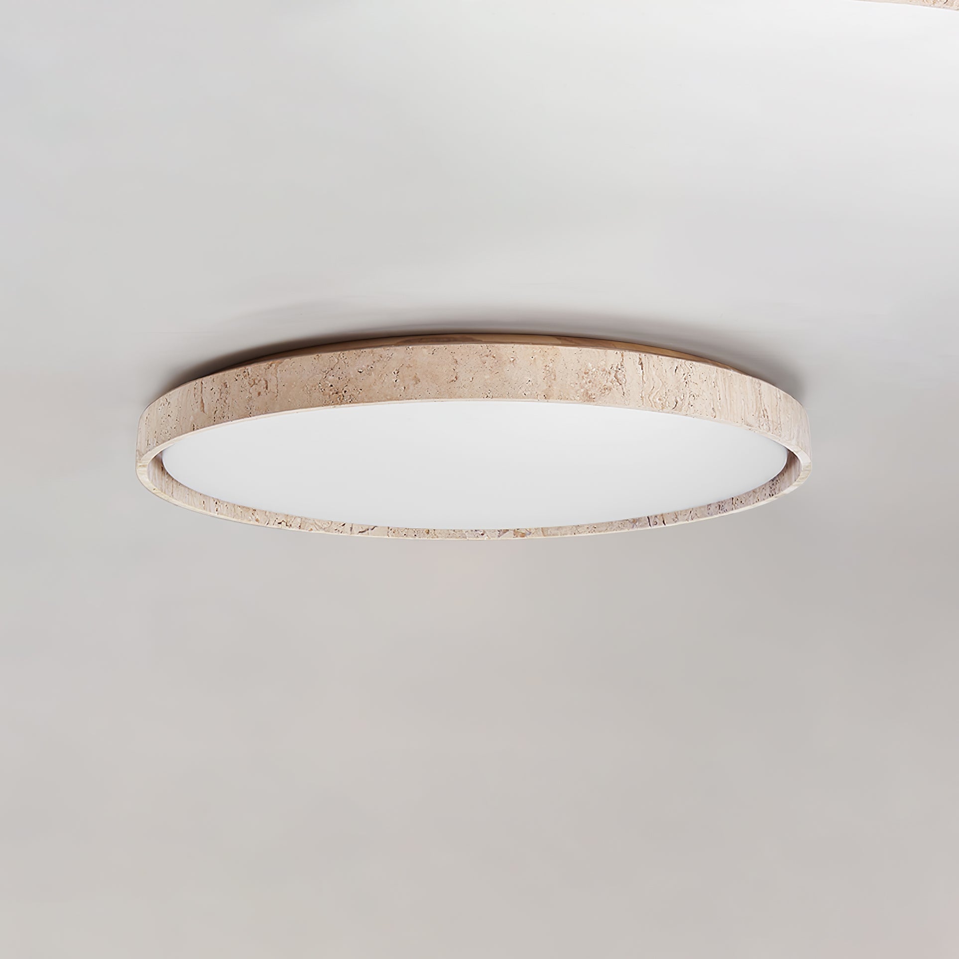Plafonnier moderne Ode en Bois et travertin jaune