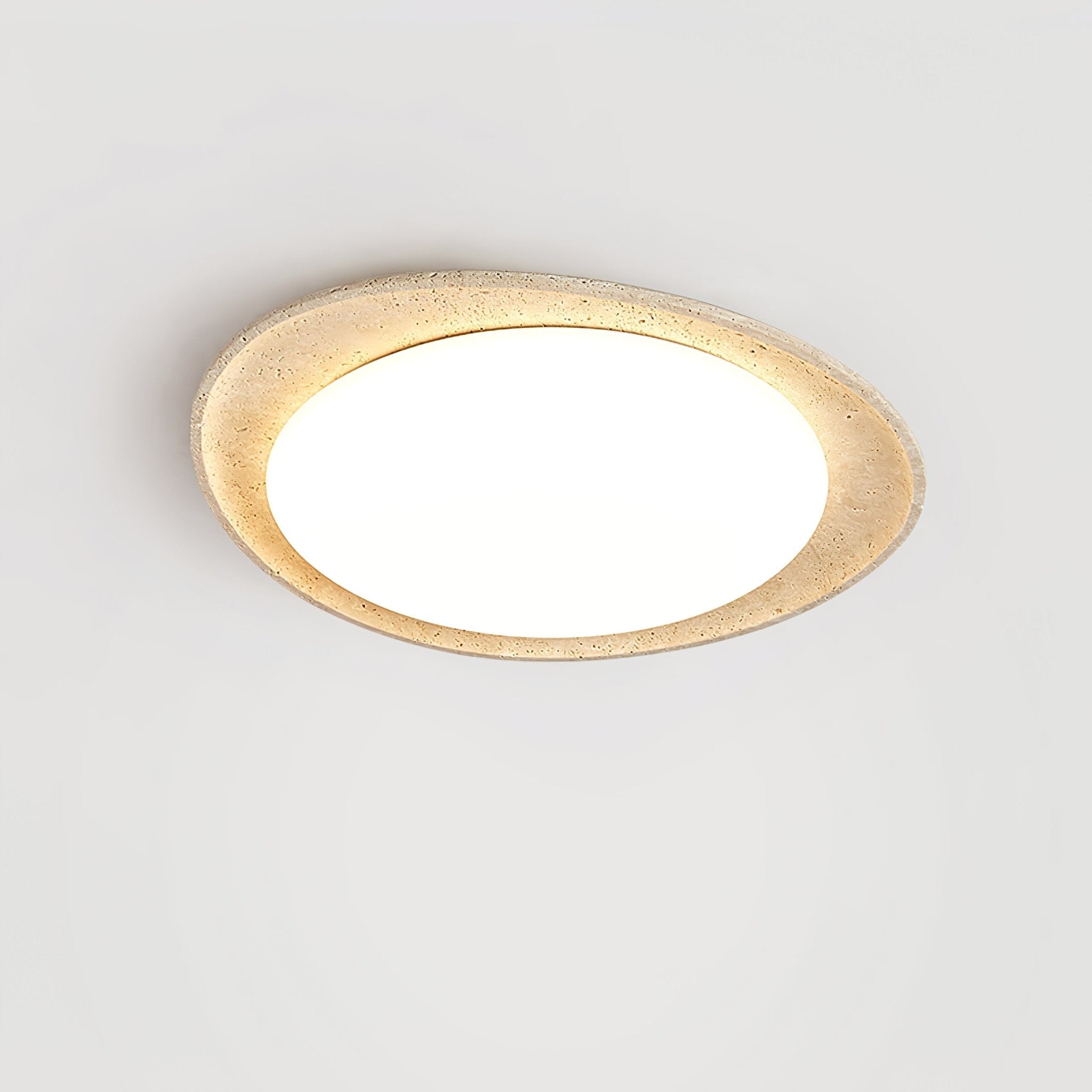Plafonnier moderne Auric en Travertin jaune