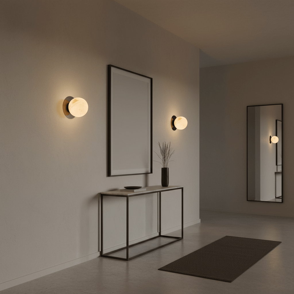 Applique murale moderne Joel en Albâtre Noir et blanc