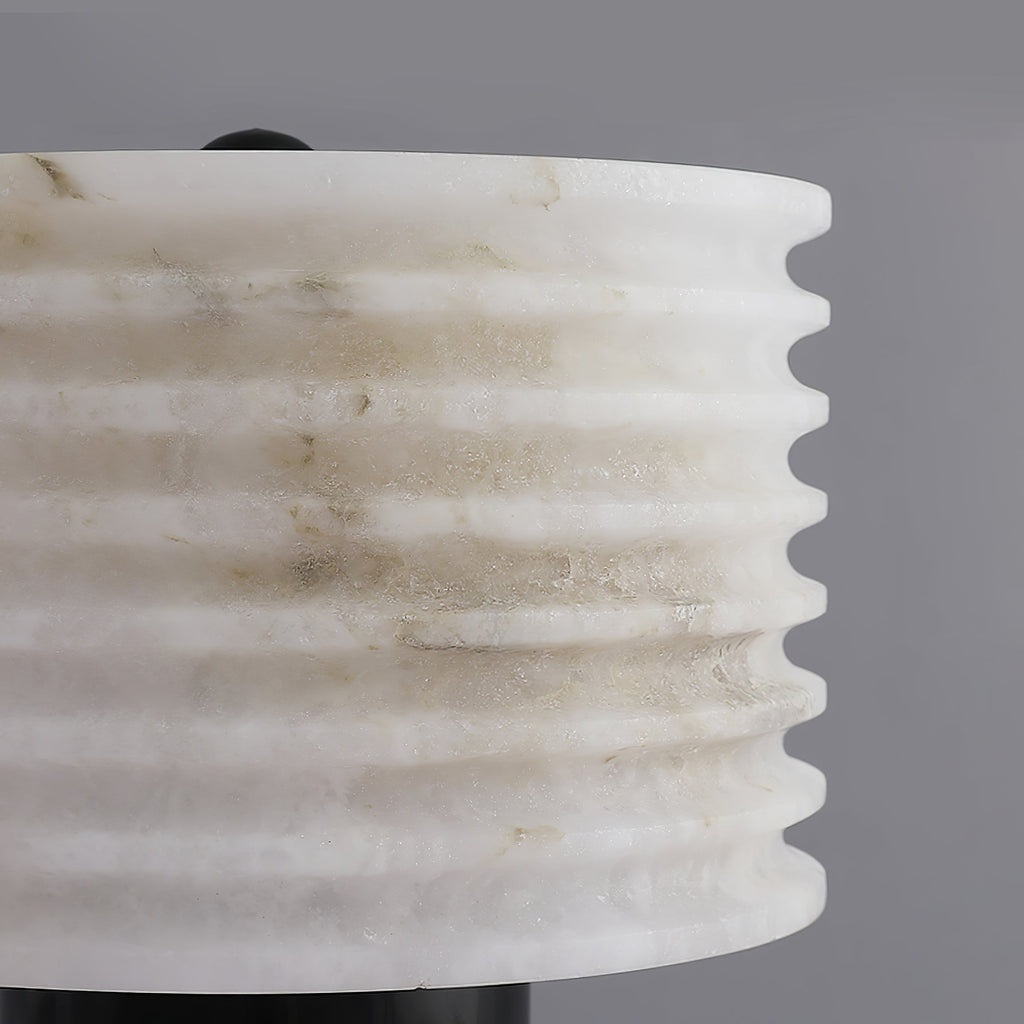 Lampe à poser moderne Perry en Albâtre Noir et blanc