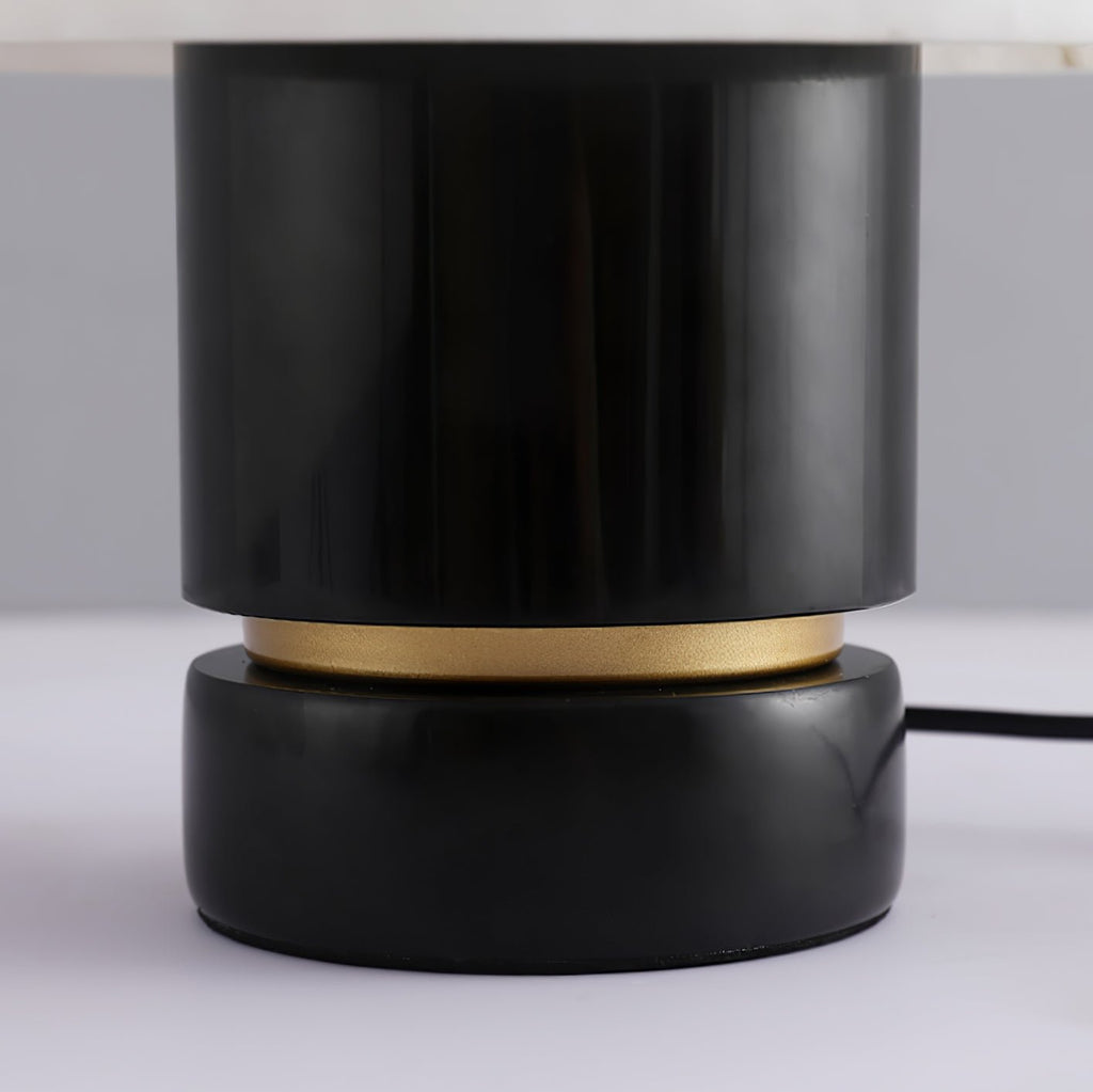 Lampe à poser moderne Perry en Albâtre Noir et blanc