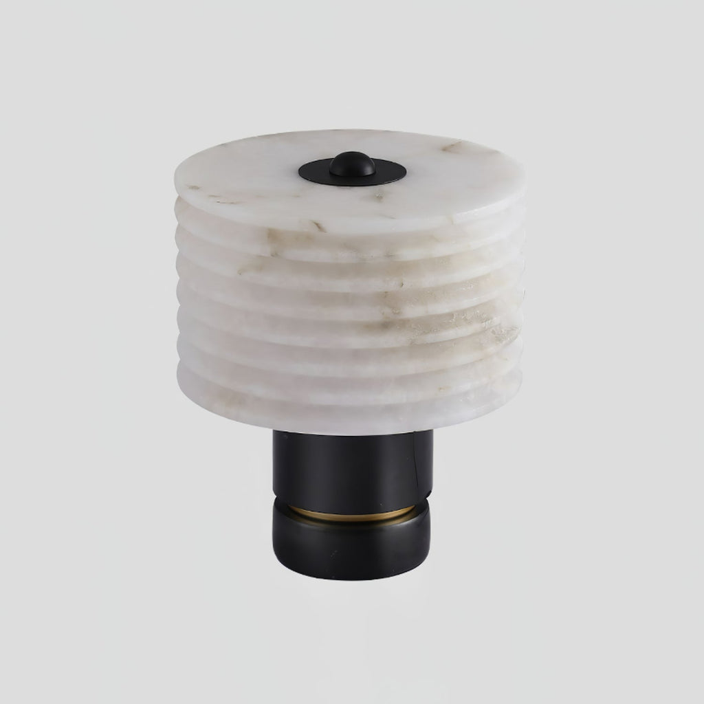 Lampe à poser moderne Perry en Albâtre Noir et blanc
