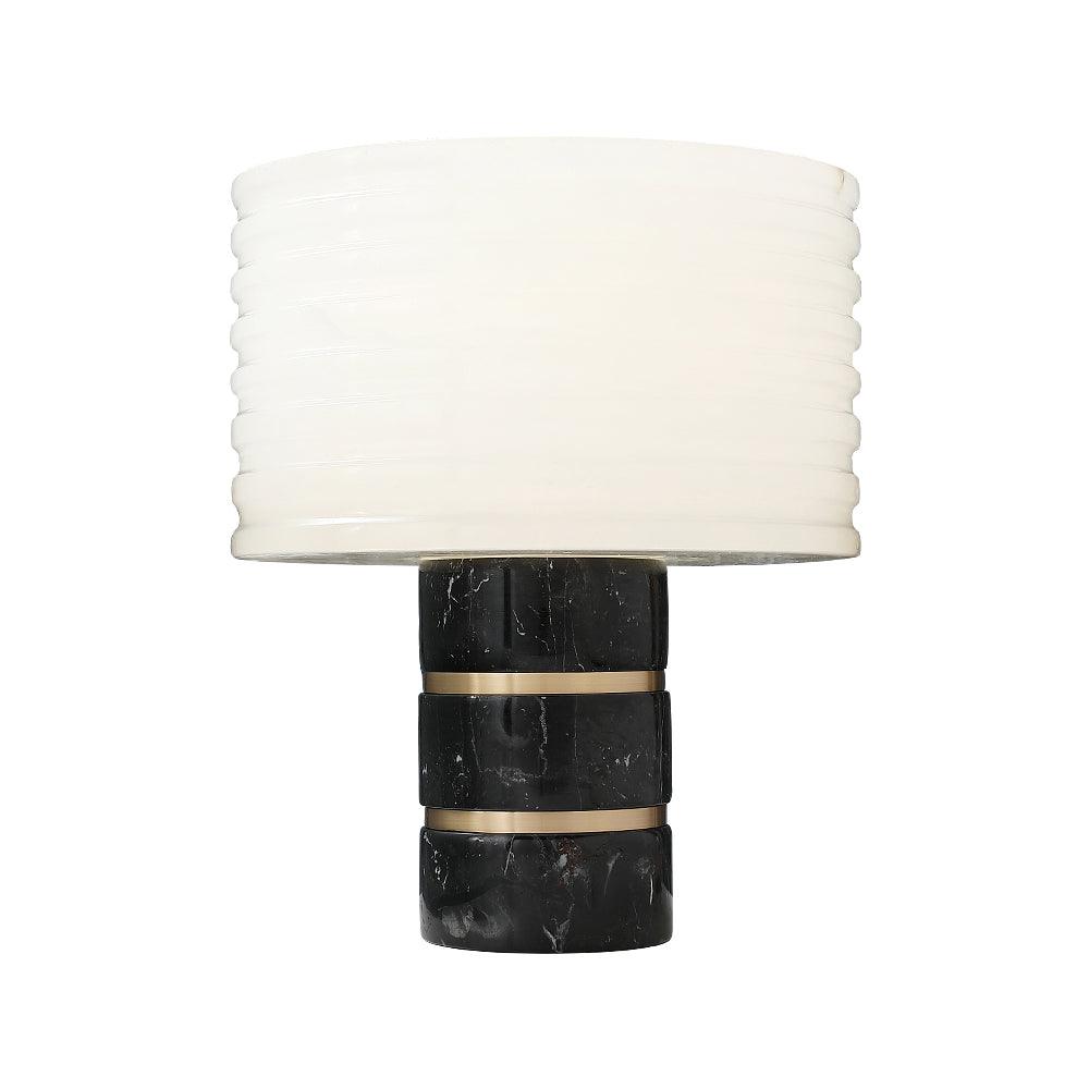 Lampe à poser moderne Perry en Albâtre Noir et blanc