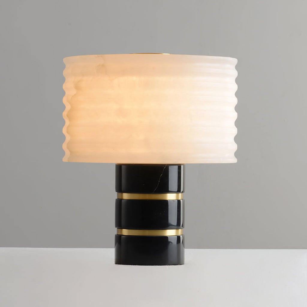 Lampe à poser moderne Perry en Albâtre Noir et blanc