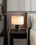 Lampe à poser moderne Perry en Albâtre Noir et blanc