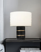 Lampe à poser moderne Perry en Albâtre Noir et blanc