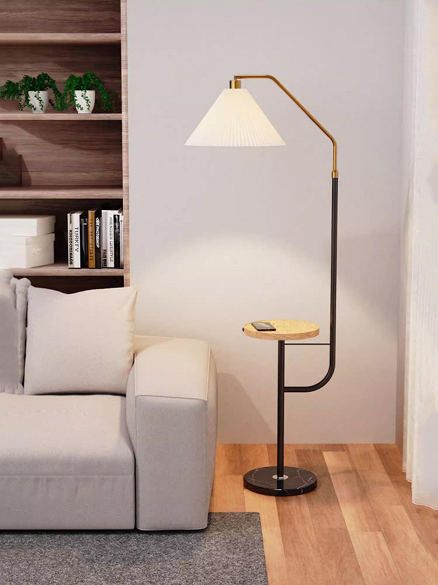 Lampadaire moderne Joralf en Marbre Vert et noir et doré