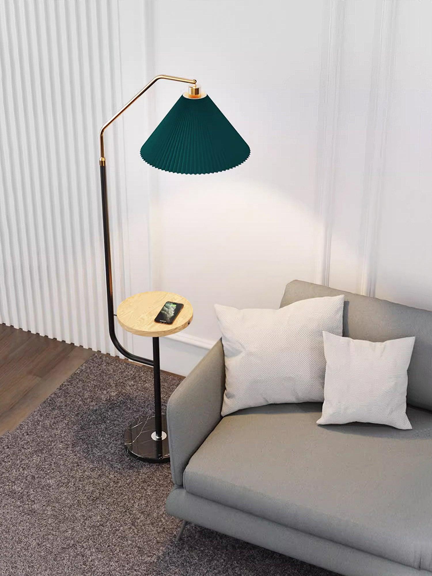 Lampadaire moderne Joralf en Marbre Vert et noir et doré