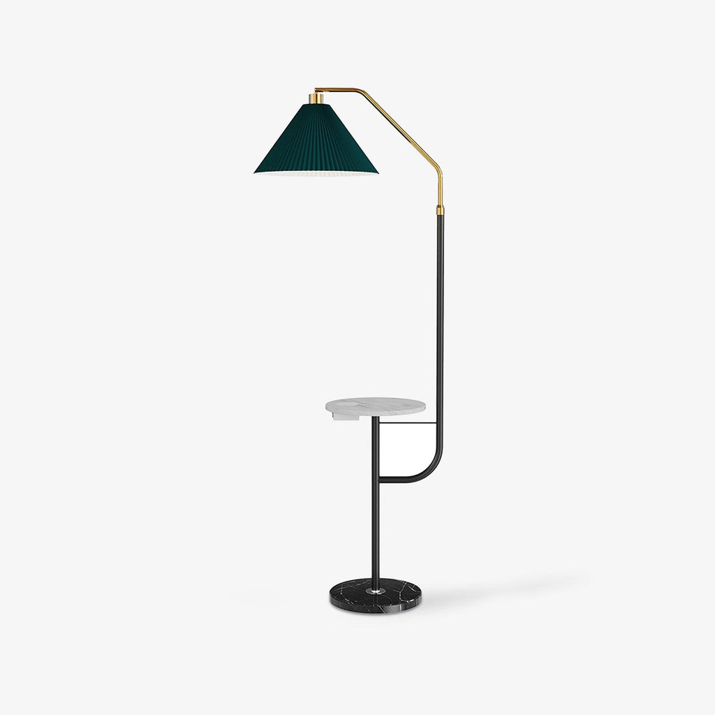 Lampadaire moderne Joralf en Marbre Vert et noir et doré