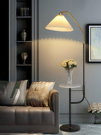 Lampadaire moderne Joralf en Marbre Vert et noir et doré