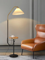 Lampadaire moderne Joralf en Marbre Beige et noir et doré