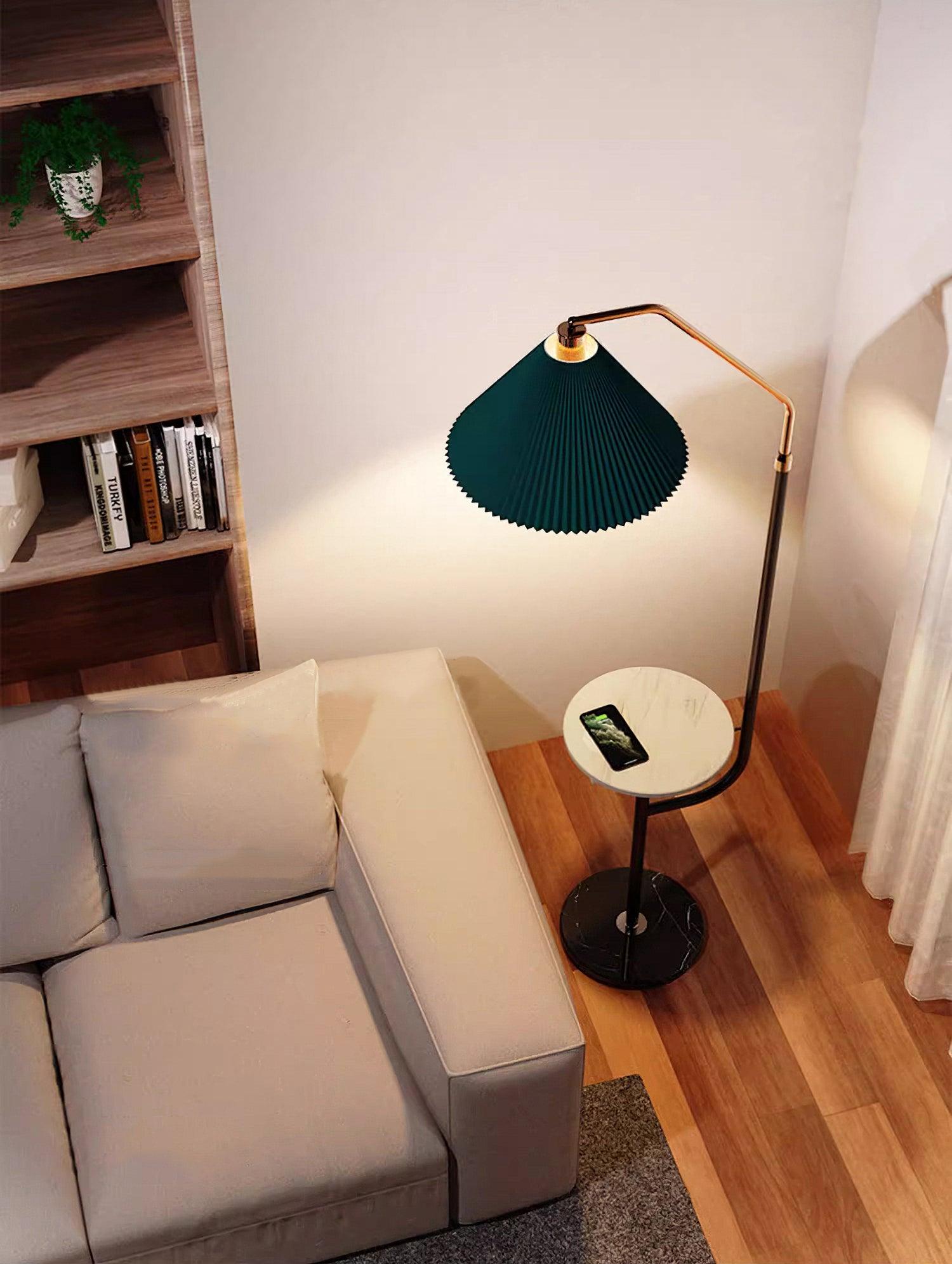 Lampadaire moderne Joralf en Marbre Vert et noir et doré