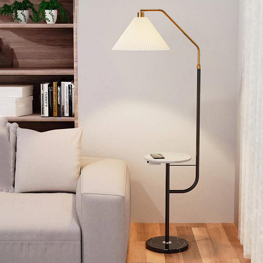 Lampadaire moderne Joralf en Marbre Vert et noir et doré