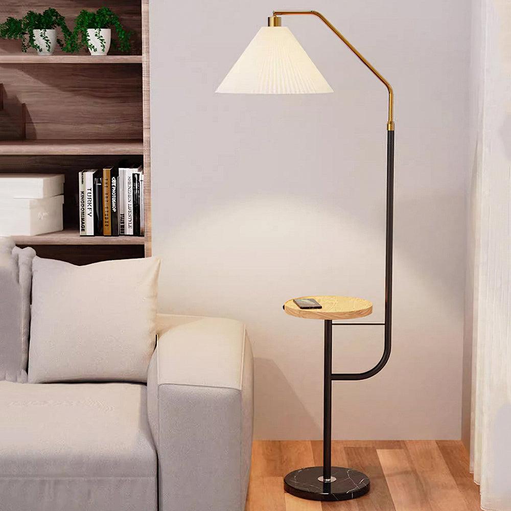 Lampadaire moderne Joralf en Marbre Vert et noir et doré