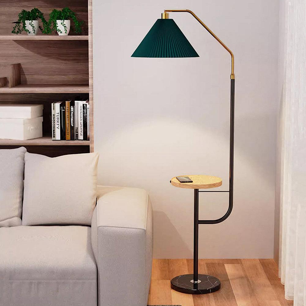 Lampadaire moderne Joralf en Marbre Vert et noir et doré