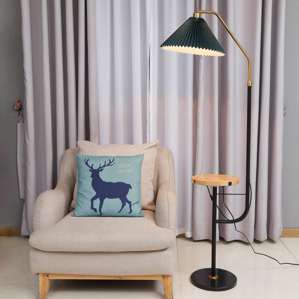 Lampadaire moderne Joralf en Marbre Vert et noir et doré