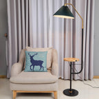 Lampadaire moderne Joralf en Marbre Vert et noir et doré