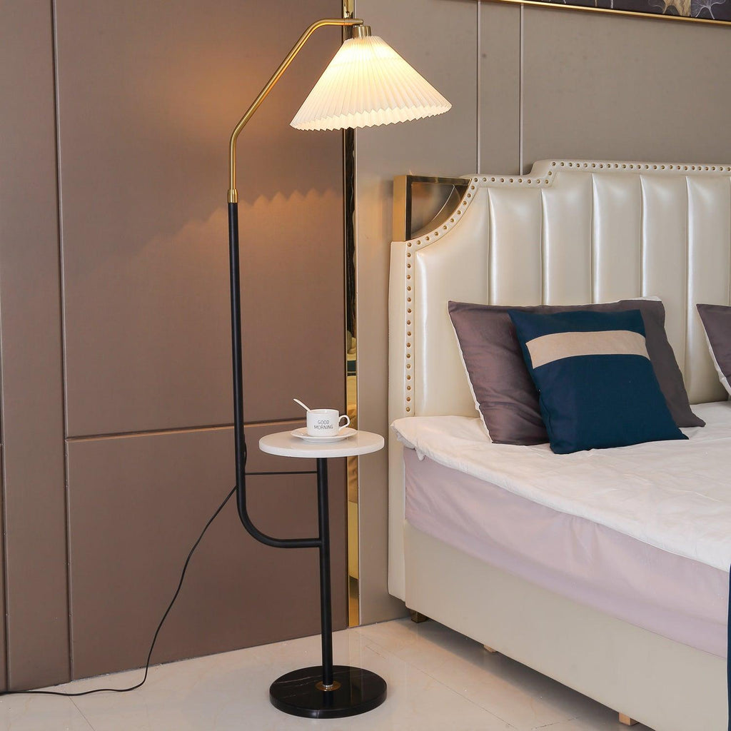 Lampadaire moderne Joralf en Marbre Vert et noir et doré
