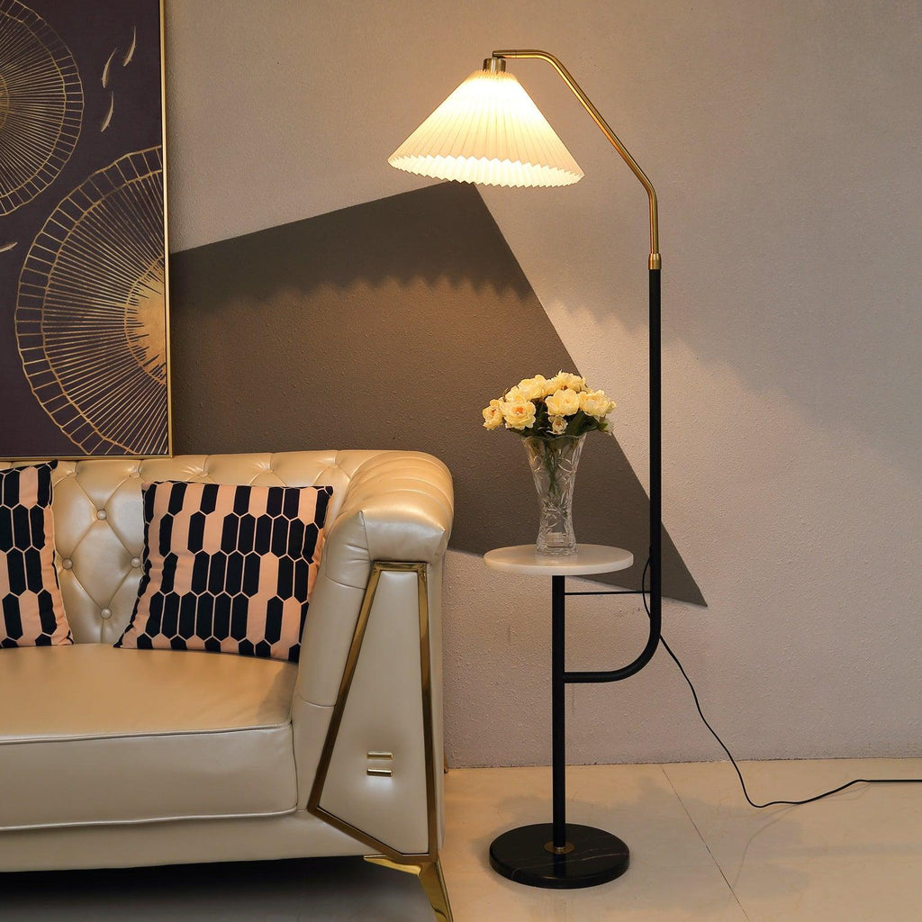 Lampadaire moderne Joralf en Marbre Vert et noir et doré