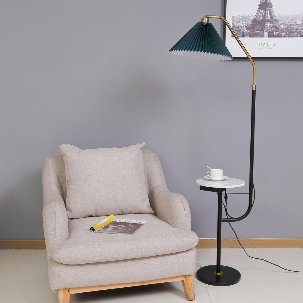 Lampadaire moderne Joralf en Marbre Vert et noir et doré