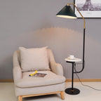 Lampadaire moderne Joralf en Marbre Vert et noir et doré