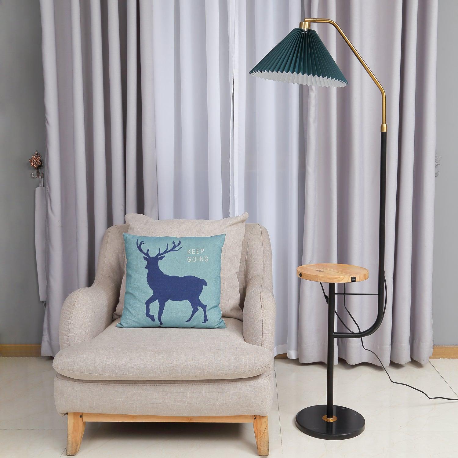 Lampadaire moderne Joralf en Marbre Beige et noir et doré