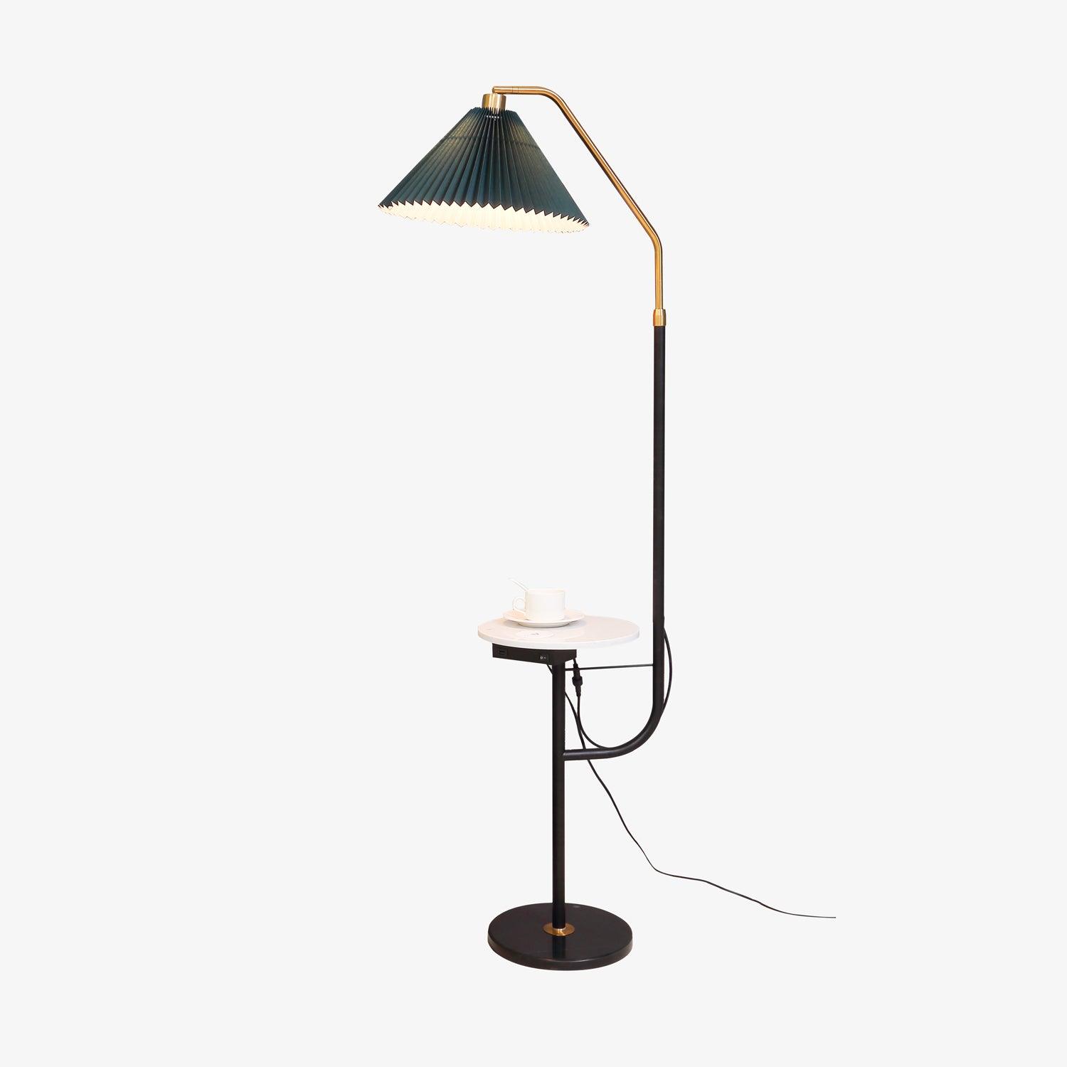 Lampadaire moderne Joralf en Marbre Vert et noir et doré