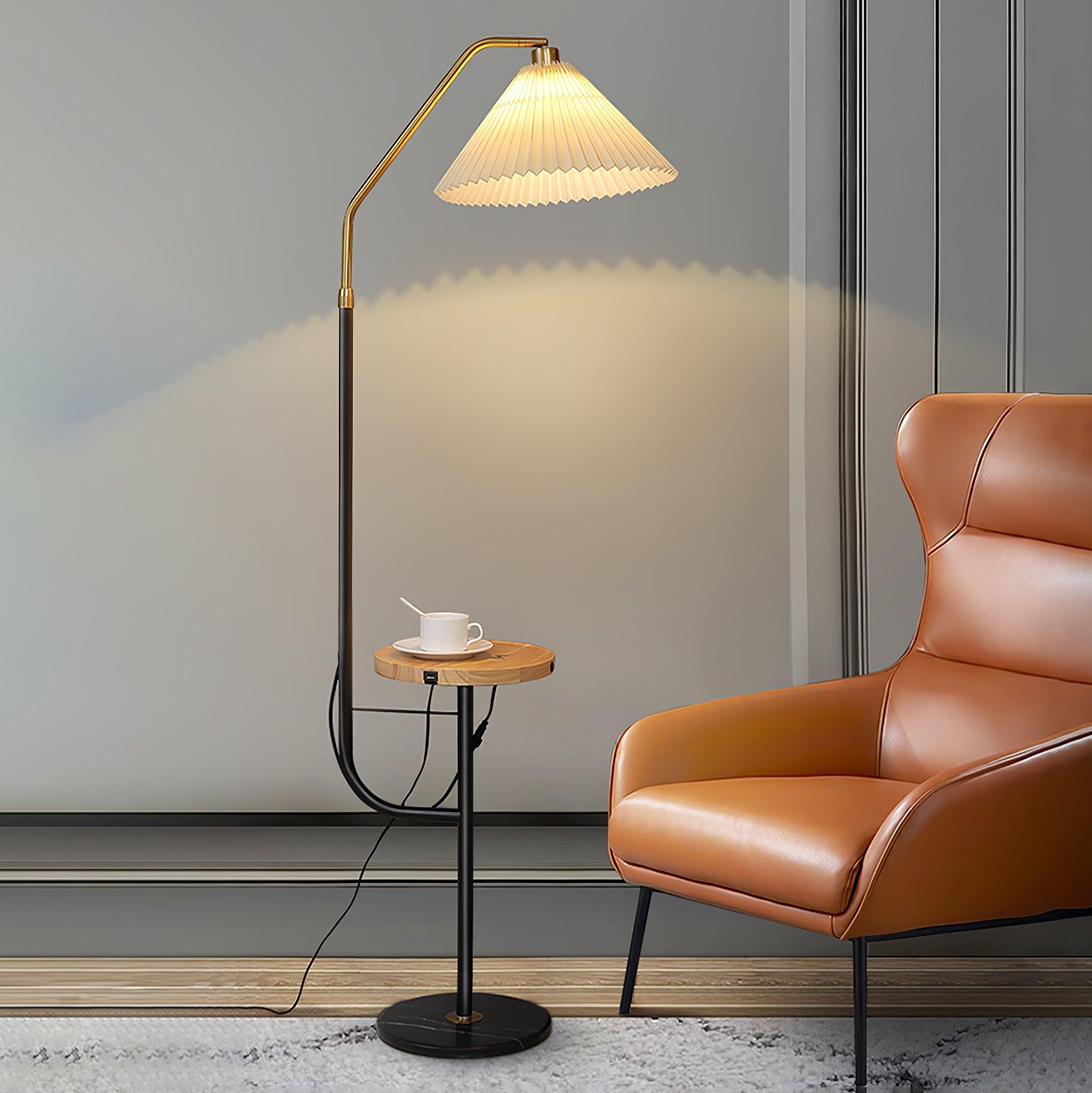 Lampadaire moderne Joralf en Marbre Vert et noir et doré
