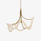 Lustre moderne Aden en Or et albâtre blanc