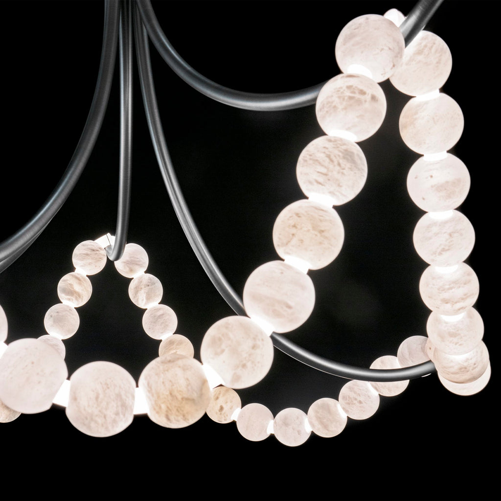 Lustre moderne Aden en Or et albâtre blanc