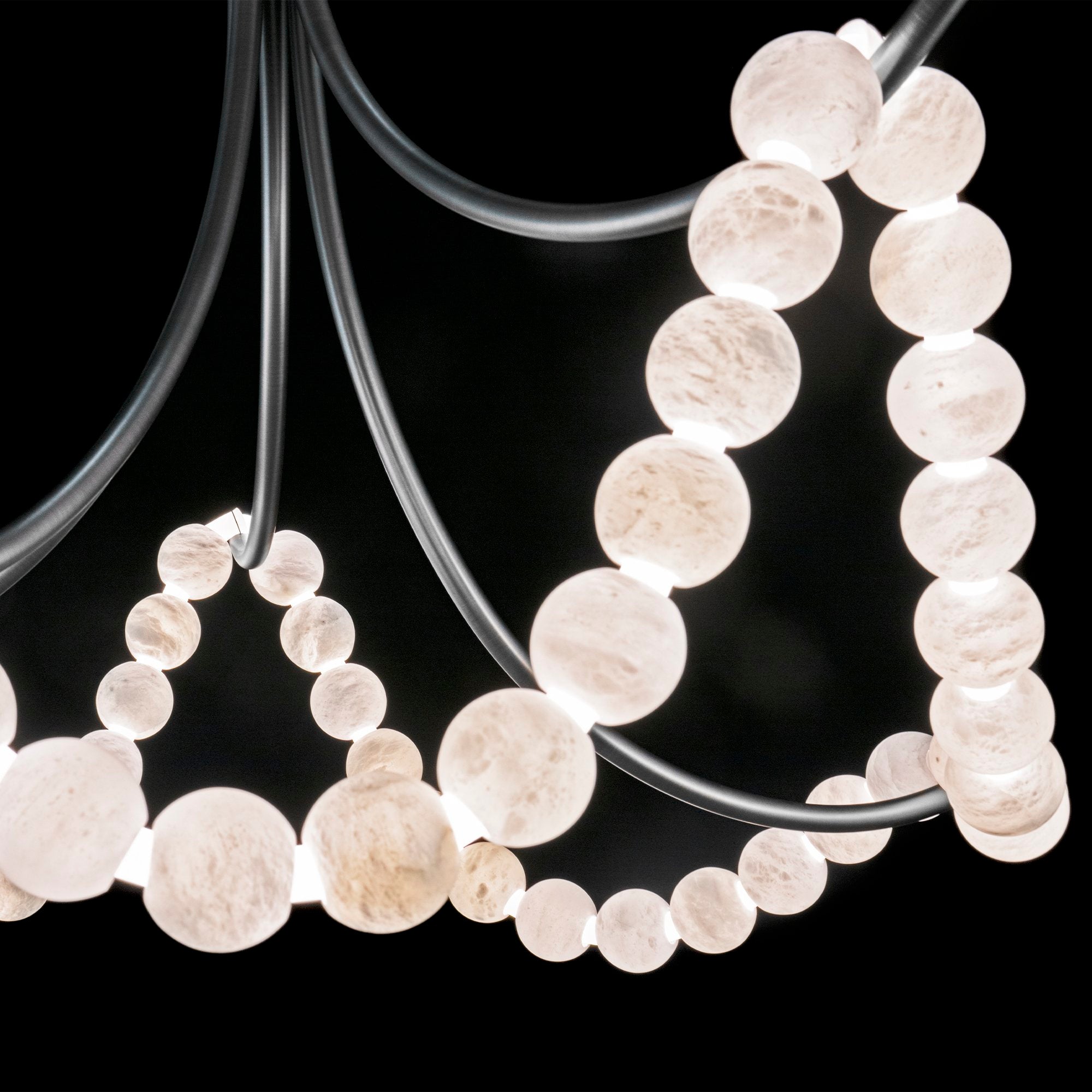 Lustre moderne Aden en Or et albâtre blanc