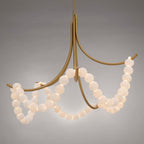 Lustre moderne Aden en Or et albâtre blanc