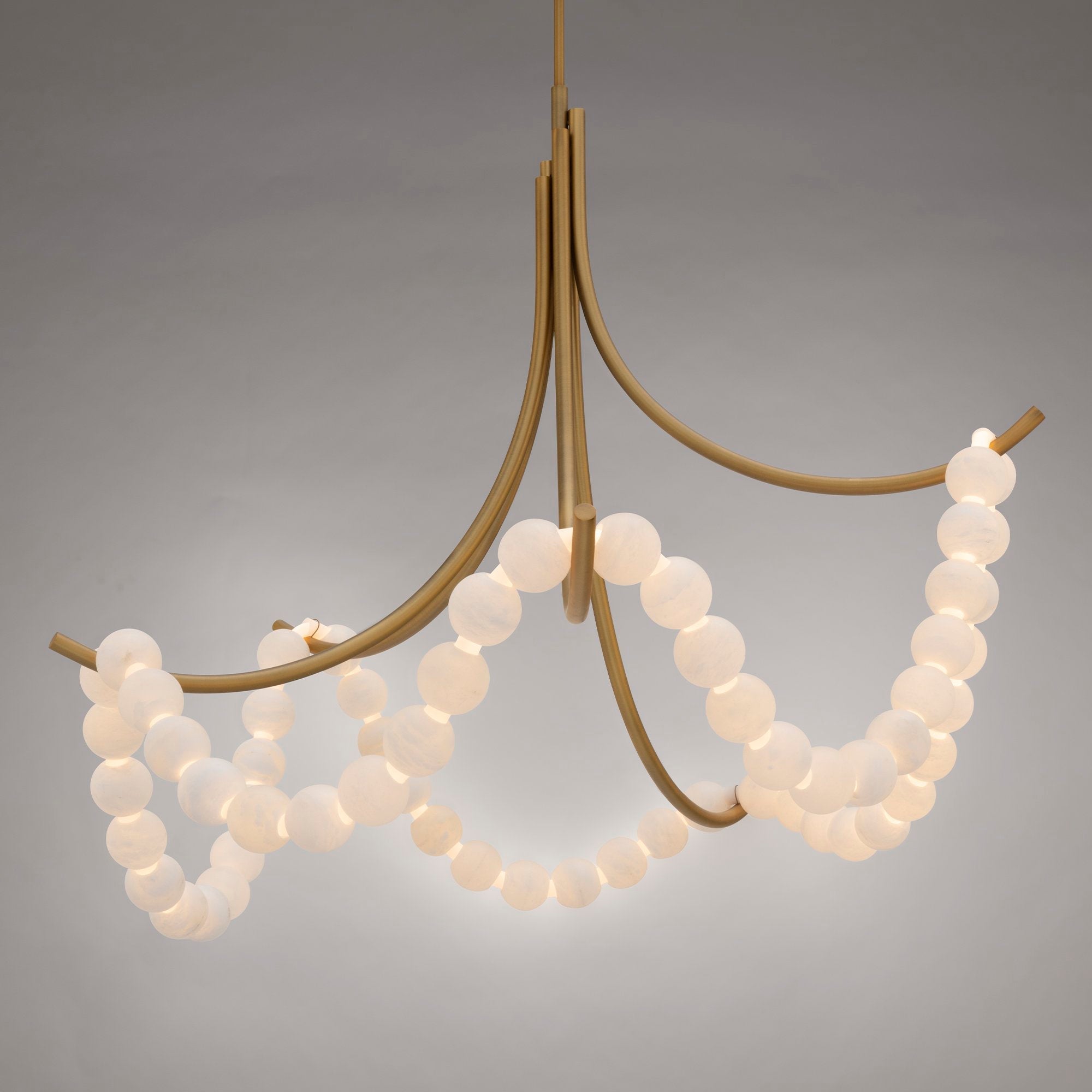 Lustre moderne Aden en Or et albâtre blanc