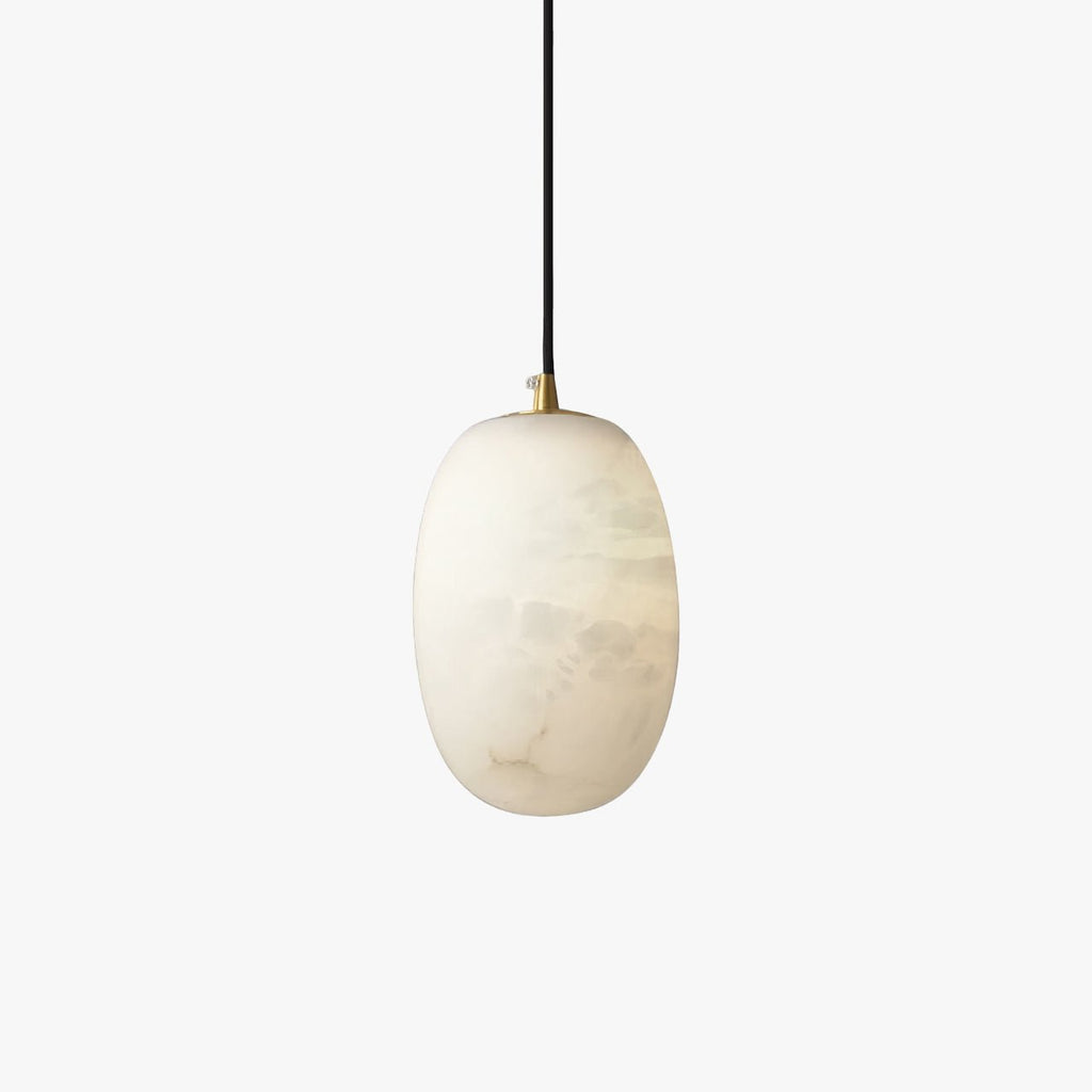 Suspension moderne Vaino en Albâtre Laiton et blanc