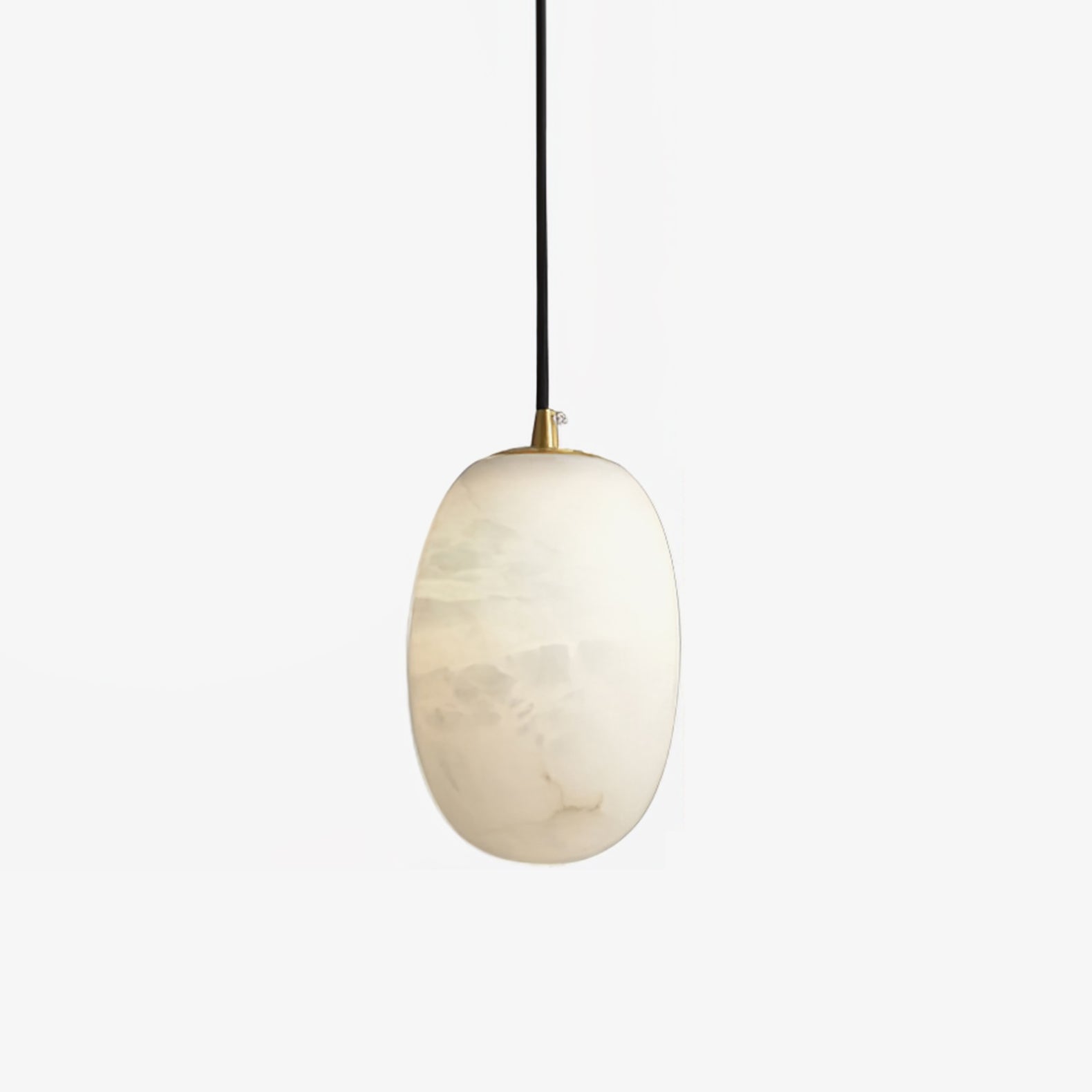 Suspension moderne Vaino en Albâtre Laiton et blanc