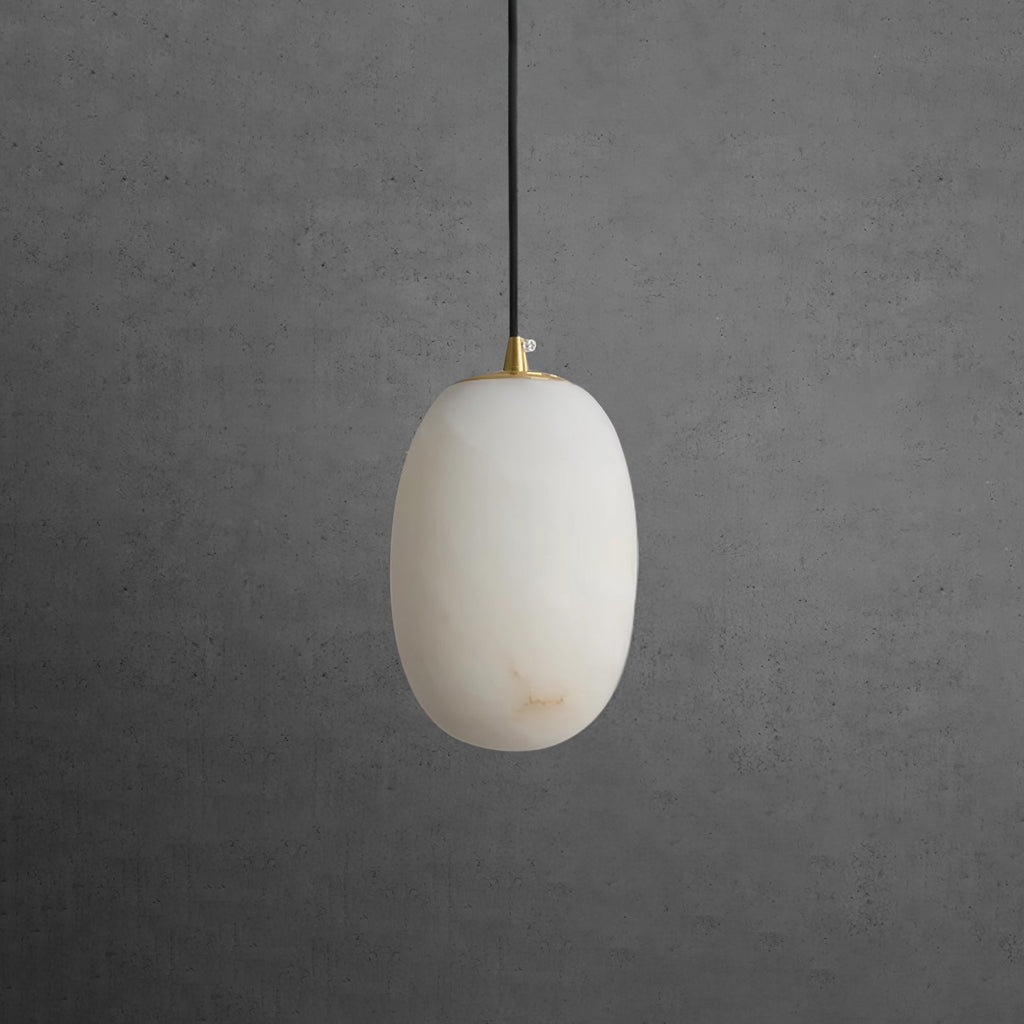 Suspension moderne Vaino en Albâtre Laiton et blanc