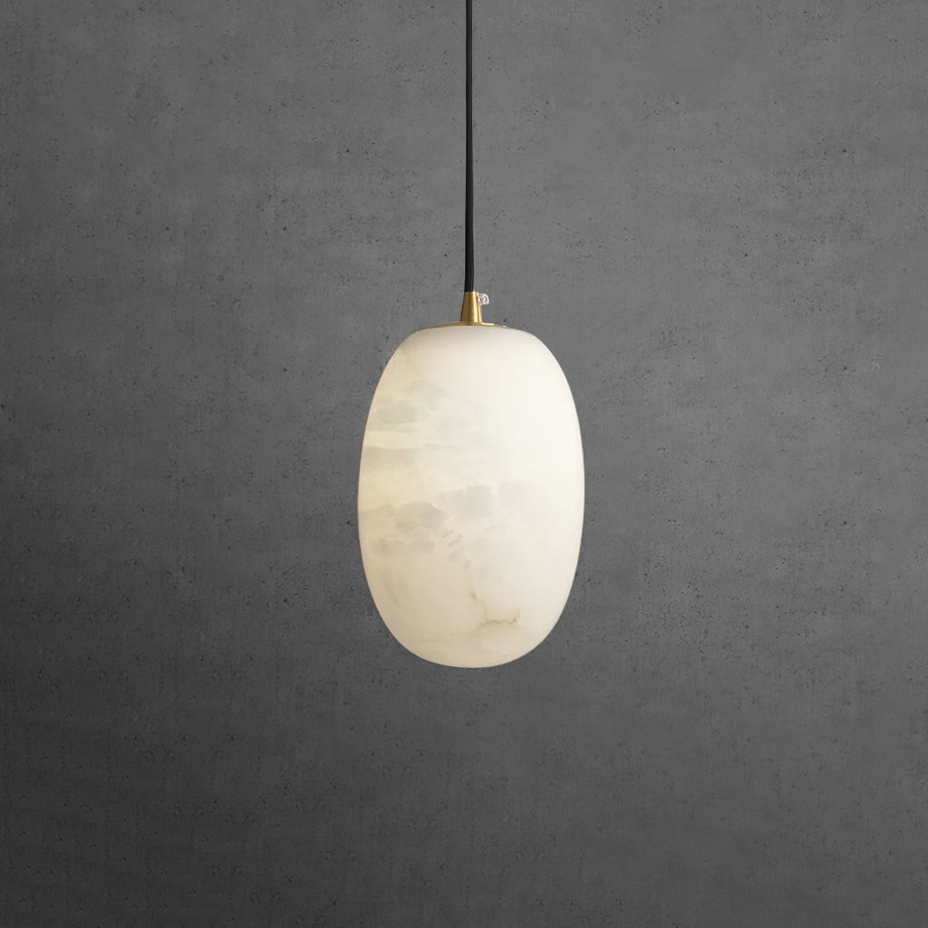 Suspension moderne Vaino en Albâtre Laiton et blanc