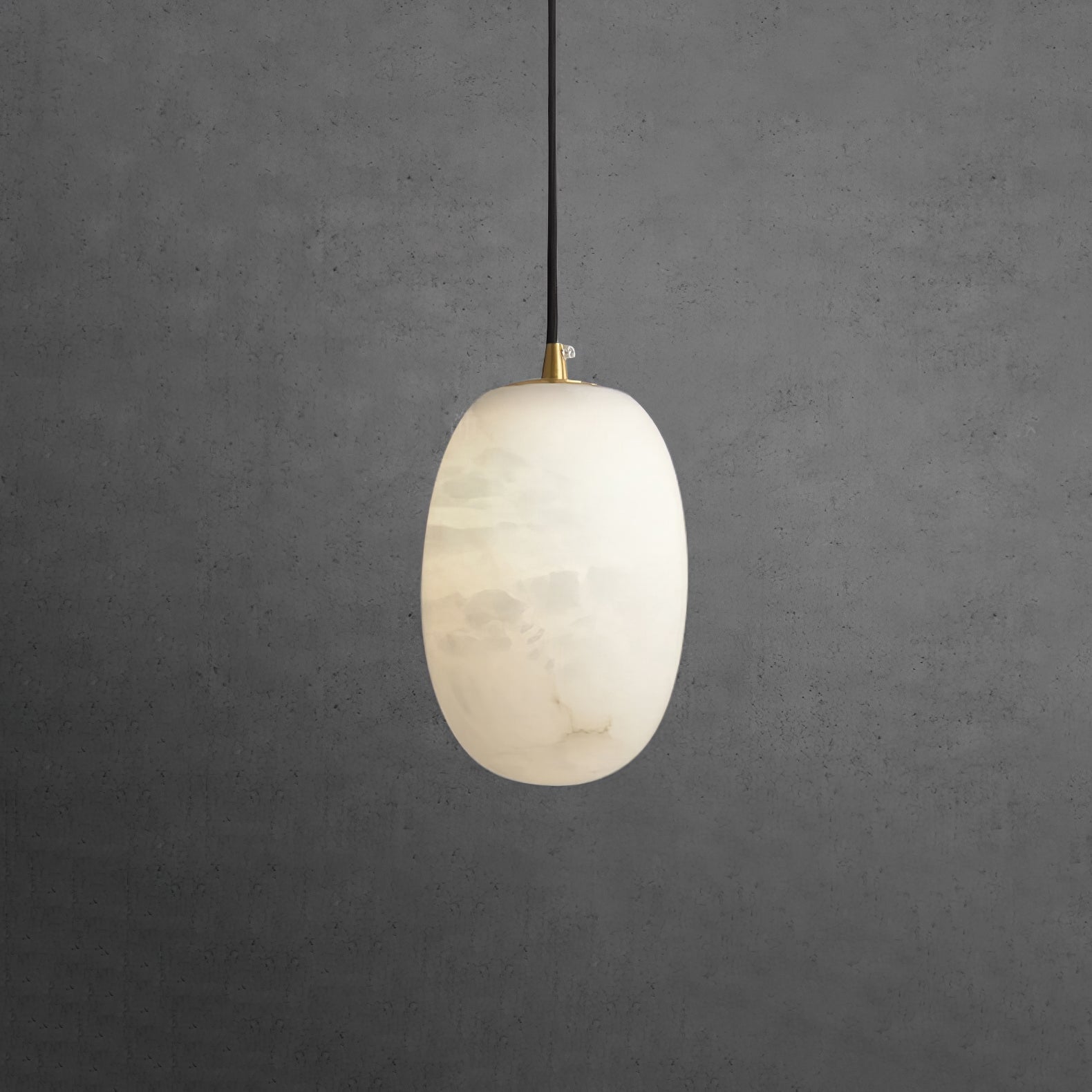 Suspension moderne Vaino en Albâtre Laiton et blanc