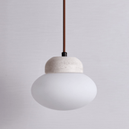 Suspension moderne Raimo en Travertin jaune et blanc