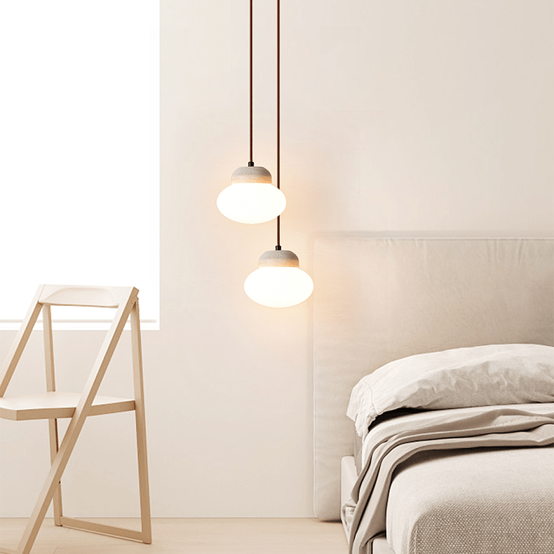 Suspension moderne Raimo en Travertin jaune et blanc