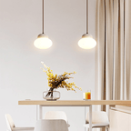 Suspension moderne Raimo en Travertin jaune et blanc