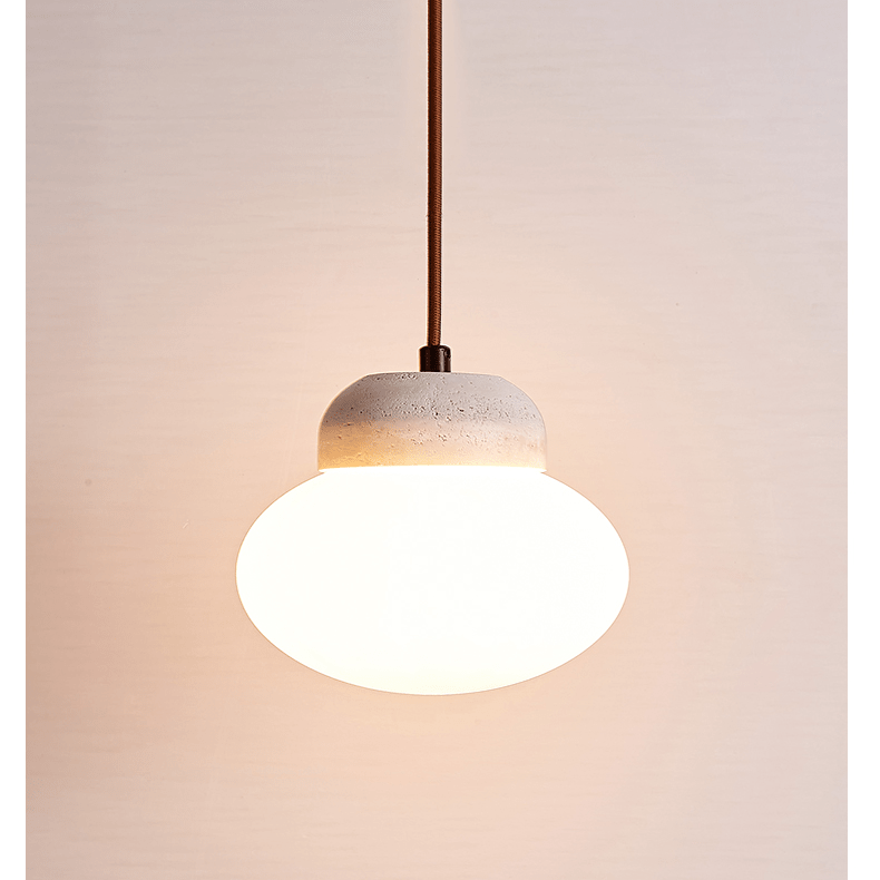 Suspension moderne Raimo en Travertin jaune et blanc