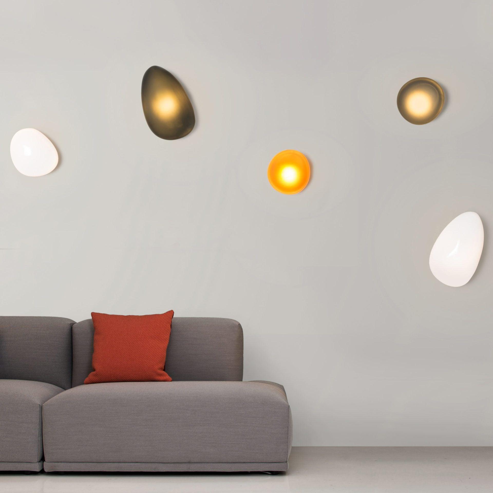 Applique murale moderne Heath en verre Blanc et doré