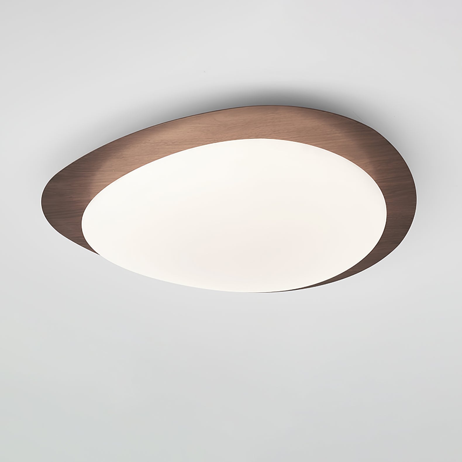 Plafonnier moderne Vaino en métal Artistique bois naturel effet