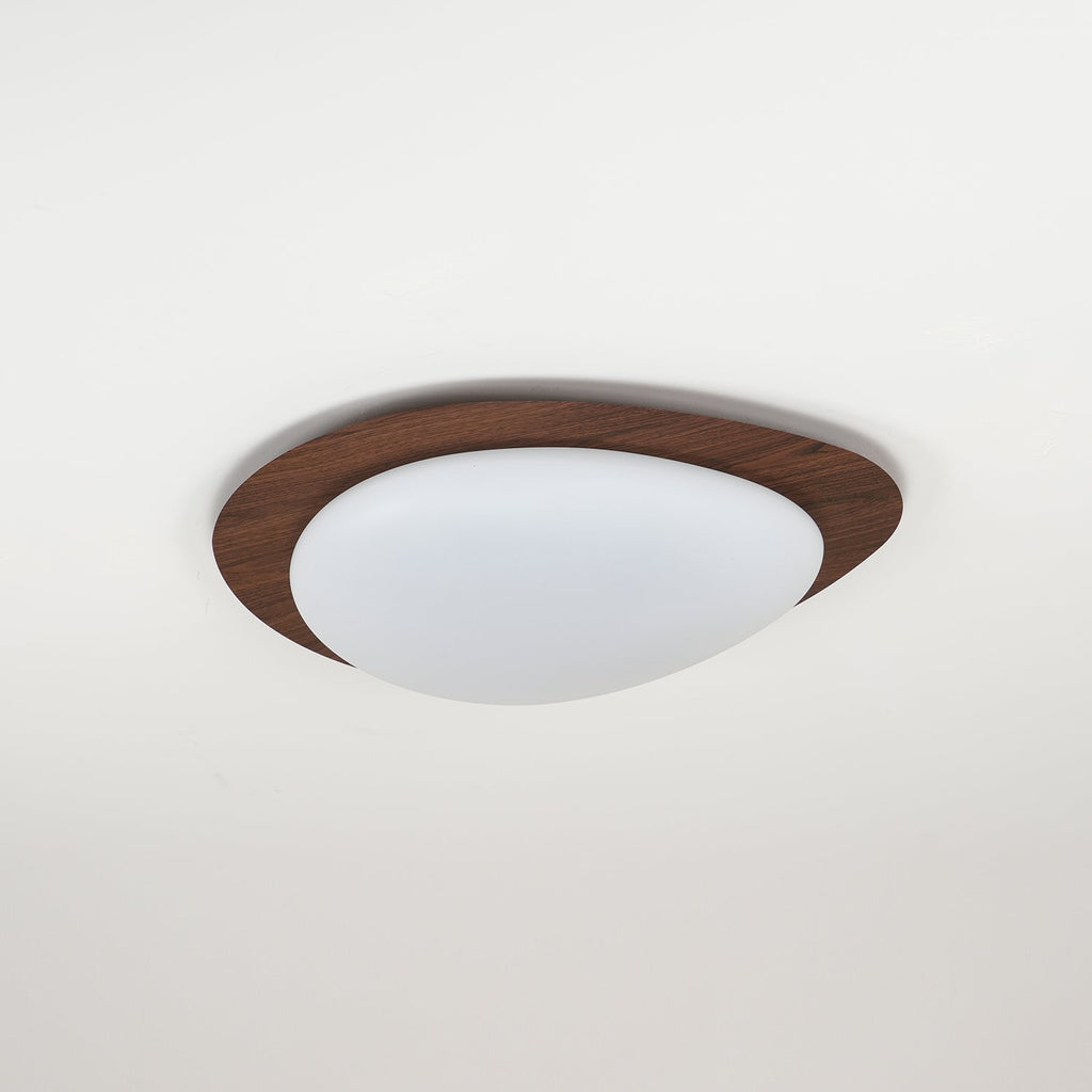 Plafonnier moderne Vaino en métal Artistique bois naturel effet