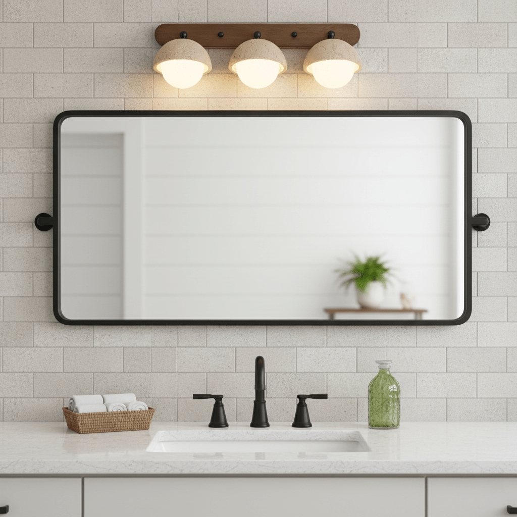 Applique murale moderne Svante en Travertin jaune et noyer bois