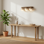 Applique murale moderne Svante en Travertin jaune et noyer bois