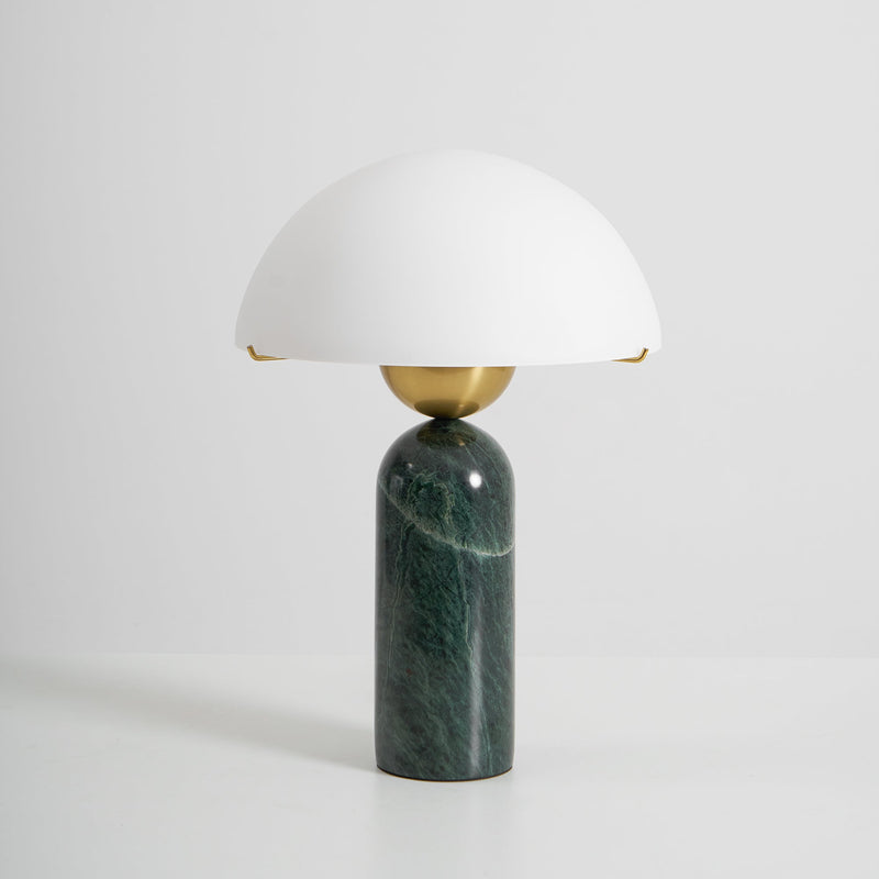 Lampe à poser moderne Galton en Albâtre Doré et vert marbre